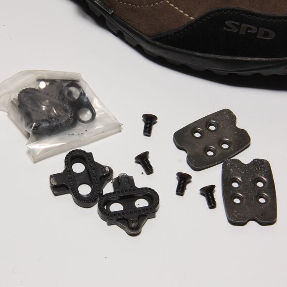Shimano SPD SH-M21 Biking Shoes Pedals Clips Size 46 Suede - Picture 2 of 11